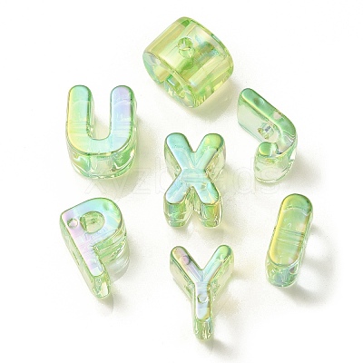 UV Plating Rainbow Iridescent Acrylic Beads OACR-C012-02D-1-1