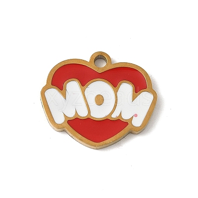 Mother's Day 304 Stainless Steel Enamel Charms LS-STAS-P388-19I-G-1