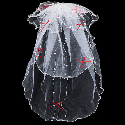 Organza ABS Pearl Wedding Veil OHAR-WH20020-05A-1