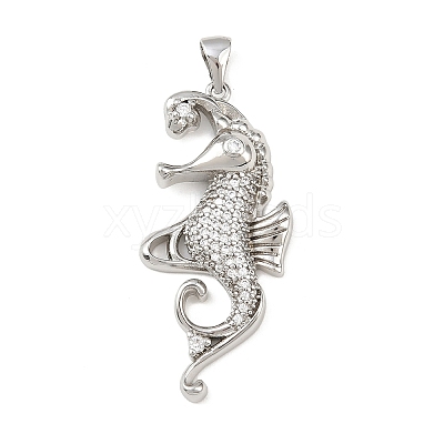 Ocean Brass Micro Pave Cubic Zirconia Pendants KK-K411-04A-P-1