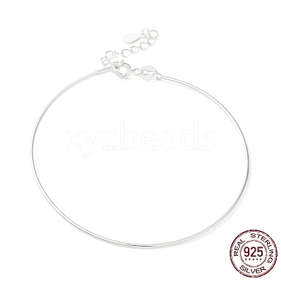 925 Sterling Silver Bangles BJEW-G681-01B-S-1