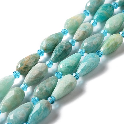 Natural Flower Amazonite Beads Strands G-B028-A03-1
