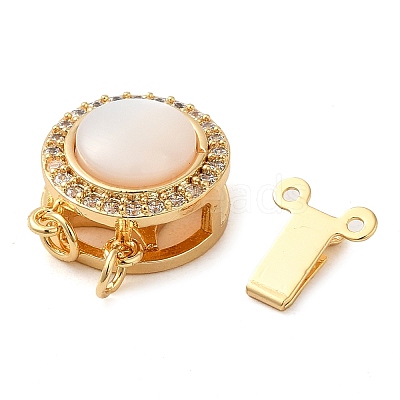 Brass Micro Pave Clear Cubic Zirconia Box Clasps KK-M270-14G-1