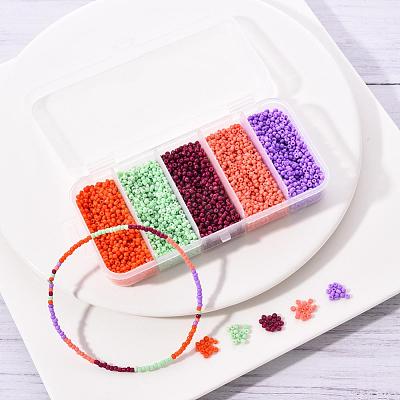 90G 5 Colors 12/0 Baking Paint Glass Seed Beads SEED-YW0001-14B-1
