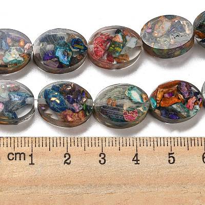 Dyed Natural Imperial Jasper with Resin Beads Strands G-G083-A05-01-1