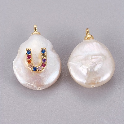 Natural Cultured Freshwater Pearl Pendants PEAR-F008-32G-U-1