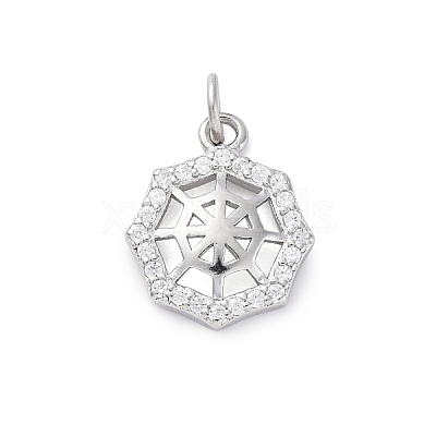 925 Sterling Silver Micro Pave Clear Cubic Zirconia Charms STER-S010-03D-P-1