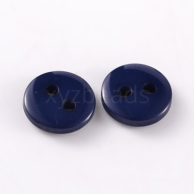 2-Hole Flat Round Resin Sewing Buttons for Costume Design BUTT-E119-18L-11-1