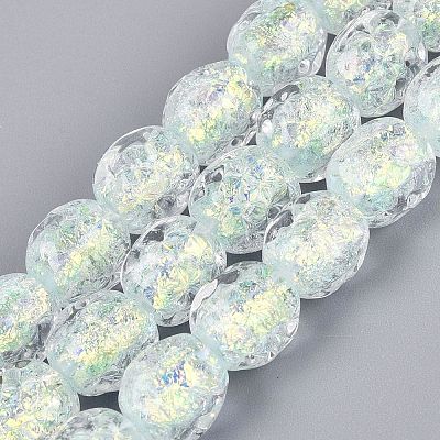 Handmade Foil Glass Beads Strands FOIL-Q002-05J-1