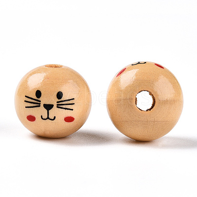 Natural Wood European Beads X-WOOD-S055-16A-1