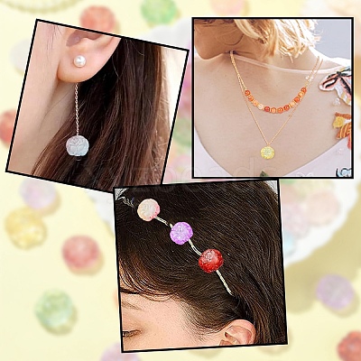 140Pcs 14 Styles Frosted Acrylic Beads MACR-YW0003-02-1
