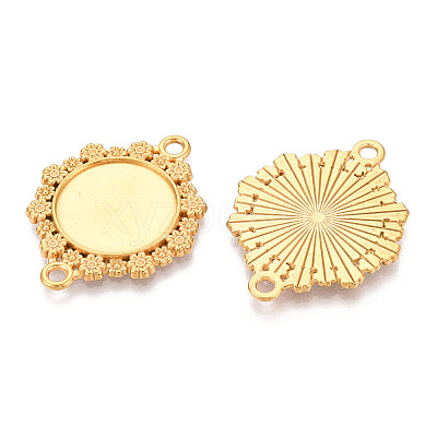 Non-Tarnish 304 Stainless Steel Connector Cabochon Settings STAS-N114-03G-1