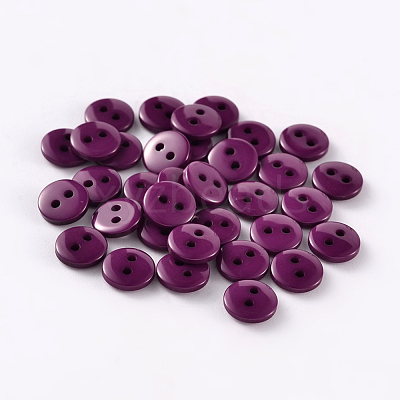 2-Hole Flat Round Resin Sewing Buttons for Costume Design BUTT-E119-34L-07-1