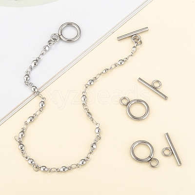 Tarnish Resistant 304 Stainless Steel Toggle Clasps X-STAS-F114-04P-B-1
