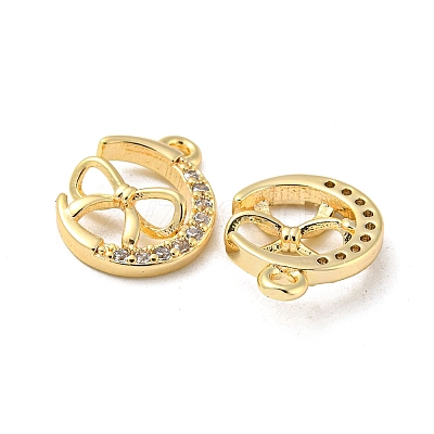 Brass Micro Pave Cubic Zirconia Charms KK-H460-58G-1