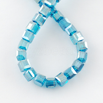 Electroplate Glass Beads Strands EGLA-R030-4x4mm-14-1