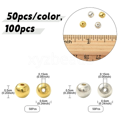 100Pcs 2 Colors Alloy Beads FIND-YW0004-05-1