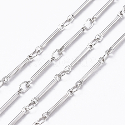 Real Platinum Brass Bar Link Chains CHC-R126-13P-1