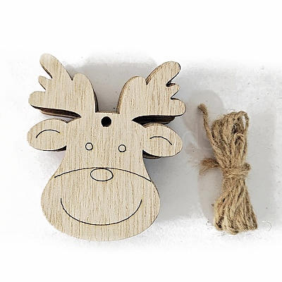 Unfinished Wood Pendant Decorations XMAS-PW0001-170-05-1