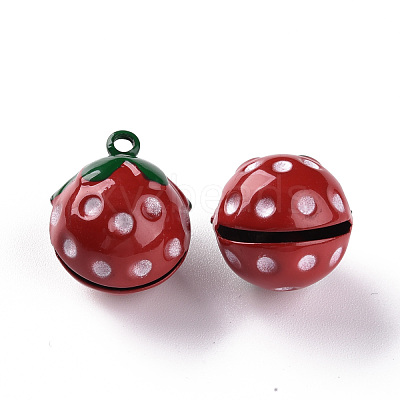 Baking Paint Brass Bell Pendants KKB-S002-012C-1