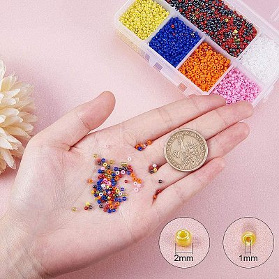 Mixed 12/0 Round Glass Seed Beads SEED-PH0006-2mm-04-1