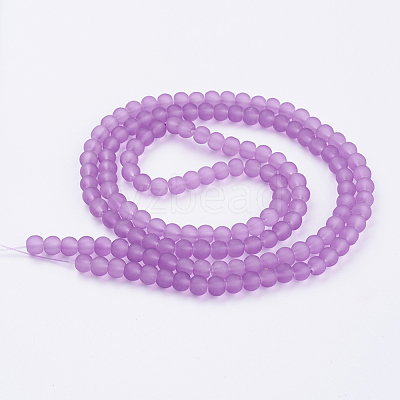 Baking Paint Transparent Glass Bead Strands GLAA-S031-8mm-M-1