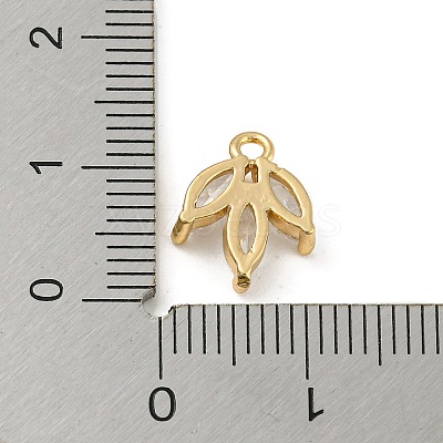 Brass with Clear Cubic Zirconia Charms KK-G478-02E-KCG-1