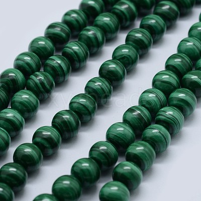 Natural Malachite Beads Strands G-F571-27AA1-10mm-1