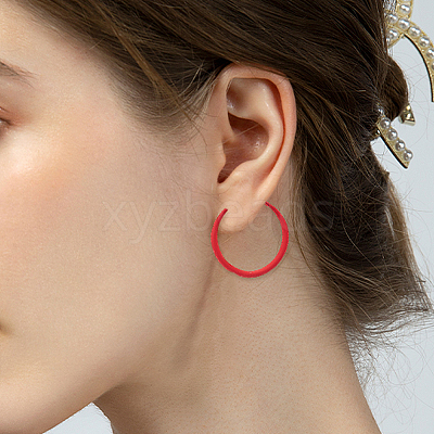 3 Pairs Spray Painted Alloy Hoop Earrings EJEW-SP0001-21C-1