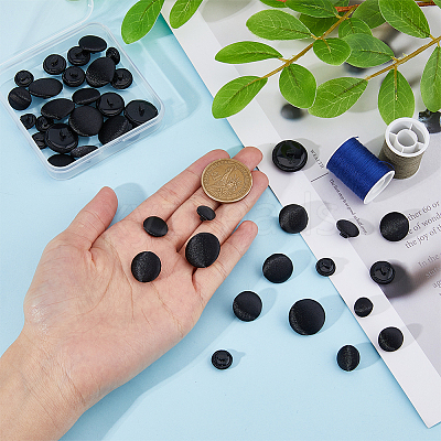 40Pcs 4 Styles 1-Hole Plastic Buttons BUTT-DC0001-04-1