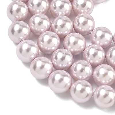 Electroplated Shell Pearl Beads Strands BSHE-G041-10mm-06-1