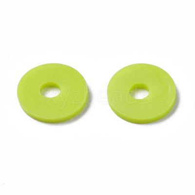 Flat Round Handmade Polymer Clay Beads CLAY-R067-10mm-10-1