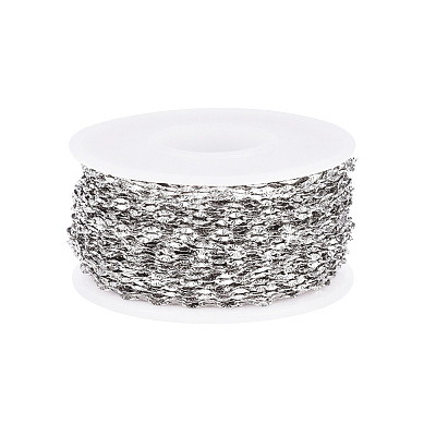 Non-Tarnish 304 Stainless Steel Textured Cable Chains CHS-D004-02P-1