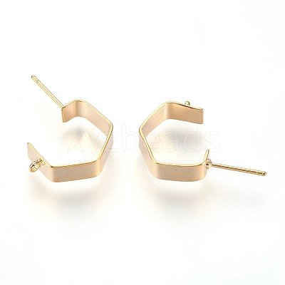 Brass Ear Stud Findings X-KK-S345-022G-1