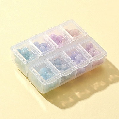 104Pcs 8 Colors Opaque Baking Paint Glass Beads Strands EGLA-FS0001-27-1