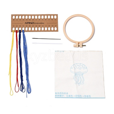 DIY Cartoon Animal Embroidery Sets DIY-G037-02A-1