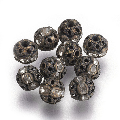 Brass Rhinestone Beads RB-A011-6mm-01AB-NF-1