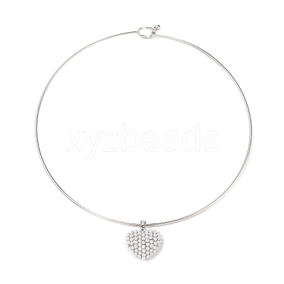 Brass with ABS Imitation Pearl Charm Necklace BJEW-Q350-05C-P-1