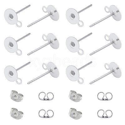 304 Stainless Steel Stud Earring Findings STAS-UN0007-95P-1