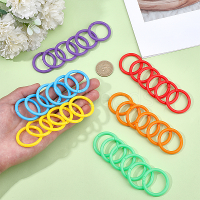 120Pcs 6 colors Plastic Loose Leaf Book Binder Rings KY-CP0001-25B-1