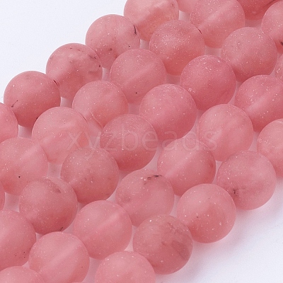 Watermelon Stone Glass Bead Strands G-G735-44F-8mm-1