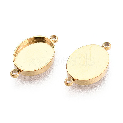 304 Stainless Steel Connector Cabochon Settings STAS-N115-35G-1