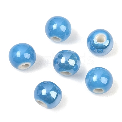 Glazed Porcelain Beads X-PORC-D001-8mm-12-1