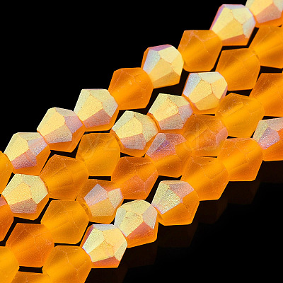 Imitate Austrian Crystal Bicone Frosted Glass Beads Strands EGLA-A039-T6mm-MB23-1