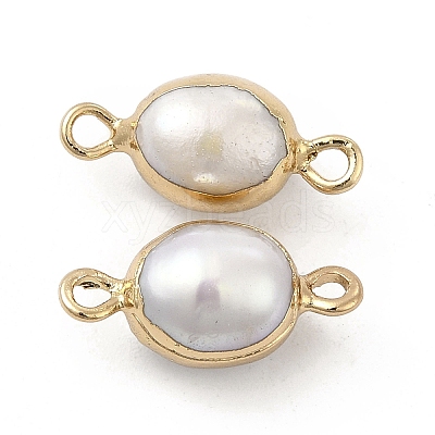 Natural Pearl Connector Charms PEAR-P004-50G-1