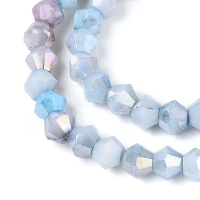 Ombre Effect Dyed Glass Beads Strands GLAA-T025-4mm-09H-1