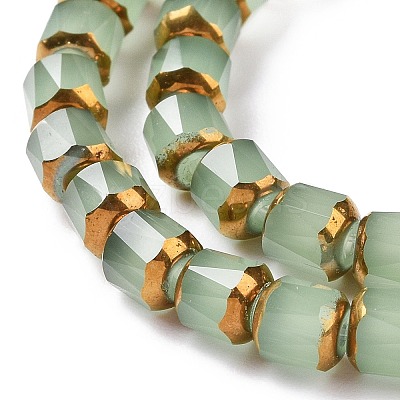 Electroplated Glass Imitation Jade Beads Strands GLAA-P003-C03-1