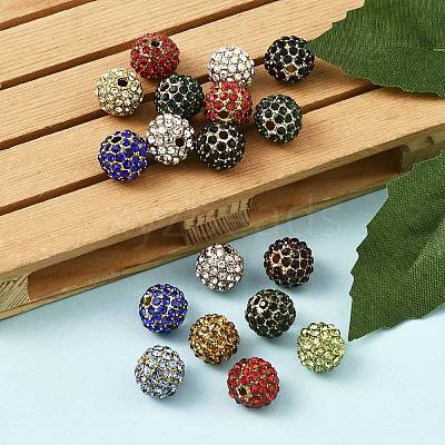 Alloy Rhinestone Beads RB-A034-10mm-G-1