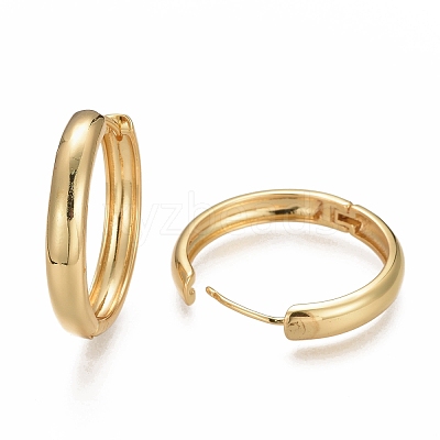 Brass Huggie Hoop Earrings EJEW-F260-01A-G-1