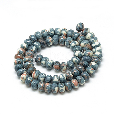 Synthetic Ocean White Jade Beads Strands G-S257-5x10mm-13-1